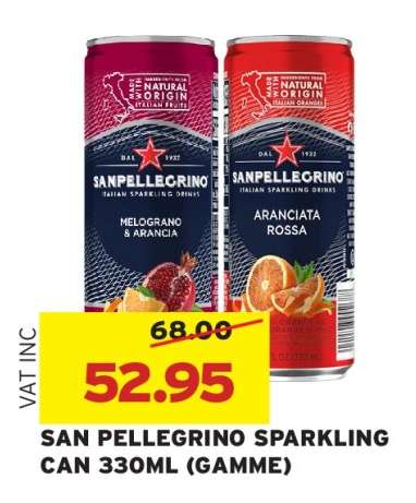 SAN PELLEGRINO SPARKLING CAN 330ML (GAMME)