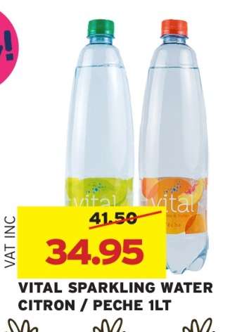 VITAL SPARKLING WATER CITRON / PECHE 1LT
