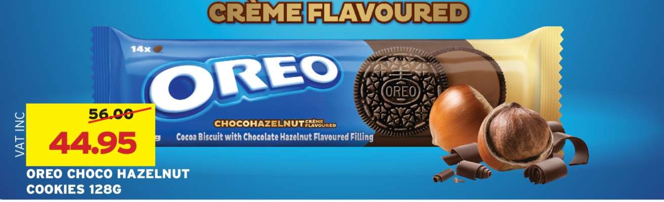OREO CHOCO HAZELNUT COOKIES 128G