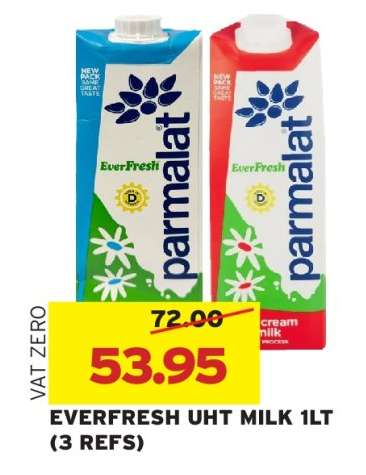 EVERFRESH UHT MILK 1LT (3 REFS)