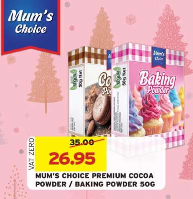 MUM'S CHOICE PREMIUM COCOA POWDER / BAKING POWDER 50G