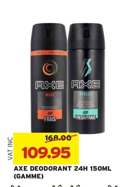 AXE DEODORANT 24H 150ML (GAMME)