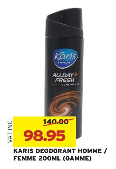 KARIS DEODORANT HOMME / FEMME 200ML (GAMME)