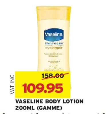 VASELINE BODY LOTION 200ML (GAMME)