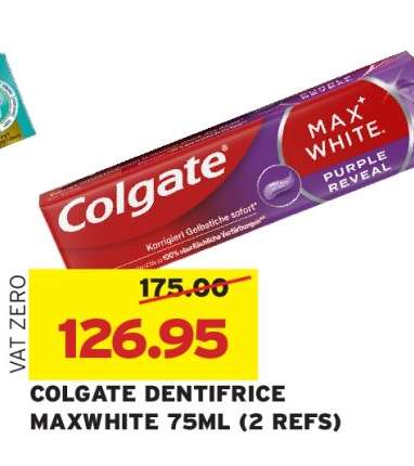 COLGATE DENTIFRICE MAXWHITE 75ML (2 REFS)