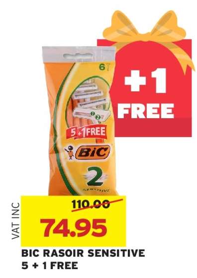 BIC RASOIR SENSITIVE 5 + 1 FREE