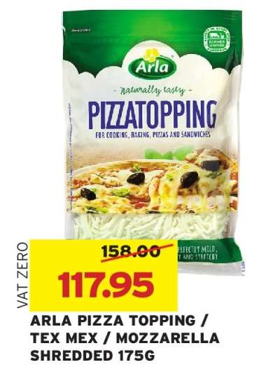 ARLA PIZZA TOPPING / TEX MEX / MOZZARELLA SHREDDED 175G