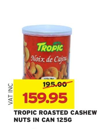 TROPIC ROASTED CASHEW NUTS IN CAN 125G