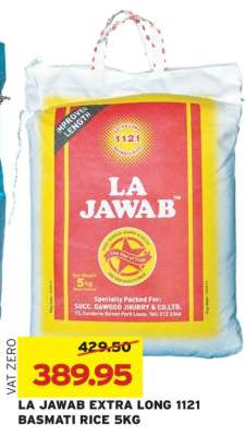 LA JAWAB EXTRA LONG 1121 BASMATI RICE 5KG