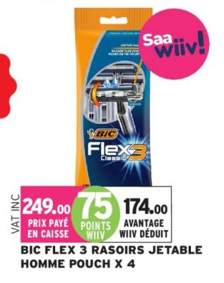 BIC FLEX 3 RASOIRS JETABLE HOMME POUCH X 4