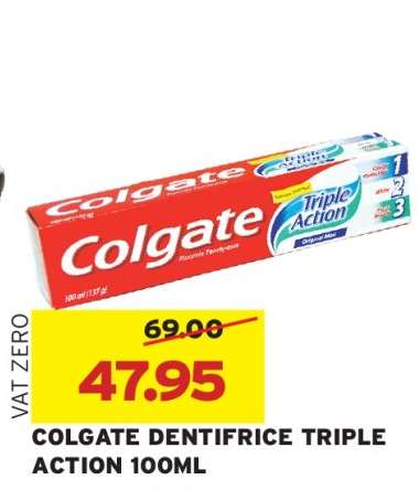 COLGATE DENTIFRICE TRIPLE ACTION 100ML