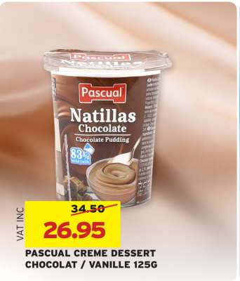 PASCUAL CREME DESSERT CHOCOLAT / VANILLE 125G
