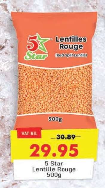 5 Star Lentille Rouge 500g