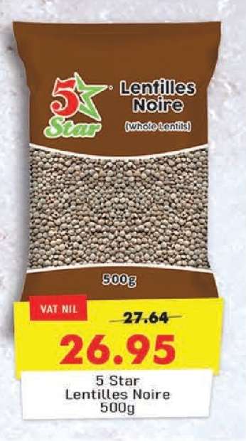 5 Star Lentilles Noire 500g
