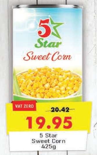 5 Star Sweet Corn 425g
