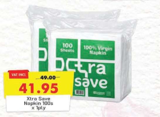 Xtra Save Napkin 100s x 1ply