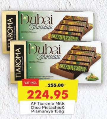 AF Tiaroma Milk Choc Pistachio & Pismaniye 150g