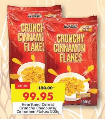 Heartland Cereal Crunchy Chocolate/Cinnamon Flakes 500g