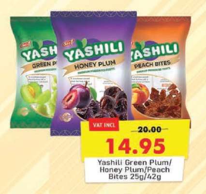 Yashili Green Plum/Honey Plum/Peach Bites 25g/42g