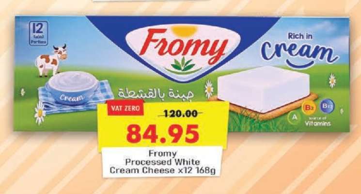 Fromy Processed White Cream Cheese x12 168g