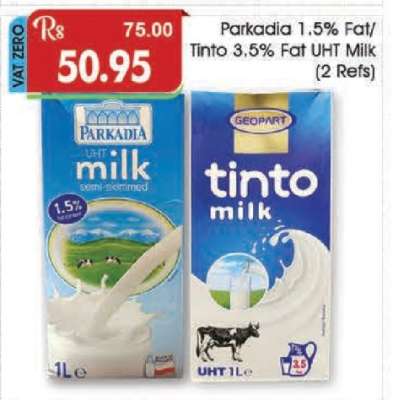 Parkadia 1.5% Fat/Tinto 3.5% Fat UHT Milk (2 Refs)
