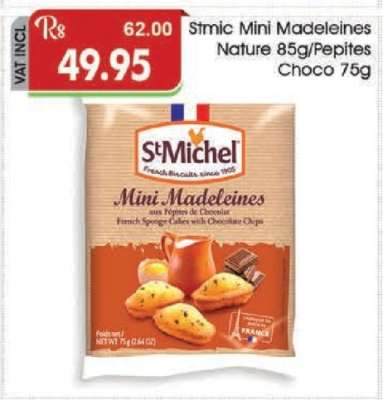 Stmic Mini Madeleines Nature 85g/ Pepites Choco 75g
