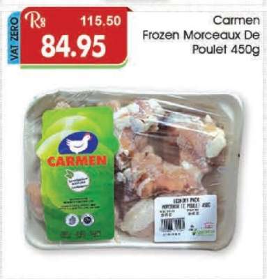 Carmen Frozen Morceaux de Poulet 450g
