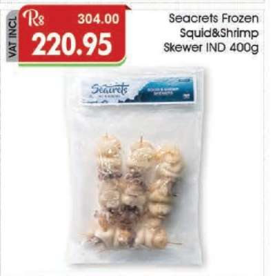 Seacrets Frozen Squid & Shrimp Skewer (IND) 400g