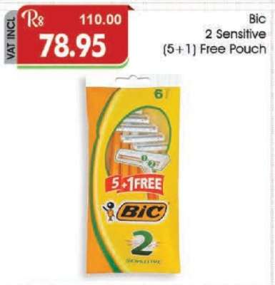 Bic 2 Sensitive (5+1 Free) Pouch