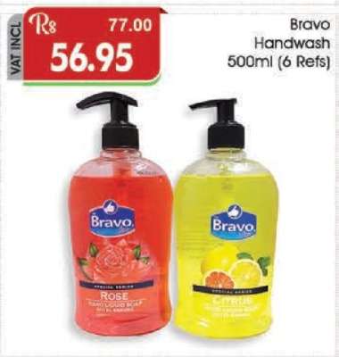 Bravo Handwash 500ml (6 Refs)