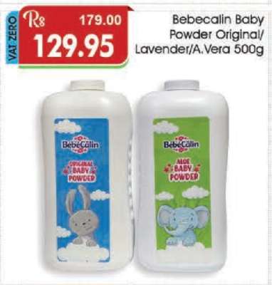 Bebecalin Baby Powder Original/Lavender/A.Vera 500g