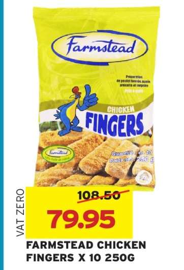 FARMSTEAD CHICKEN FINGERS X 10 250G