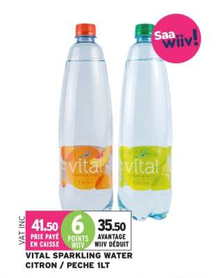 VITAL SPARKLING WATER CITRON / PECHE 1LT