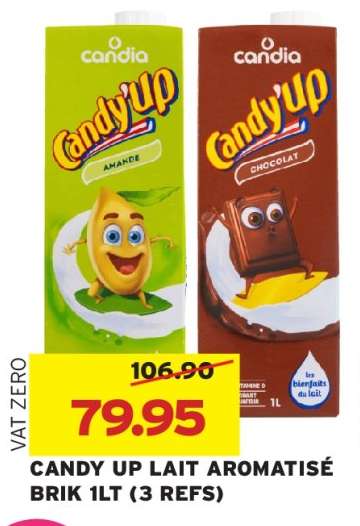 CANDY UP LAIT AROMATISÉ BRIK 1LT (3 REFS)