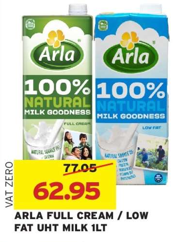Arla Full Cream/Low Fat UHT Milk 1lt