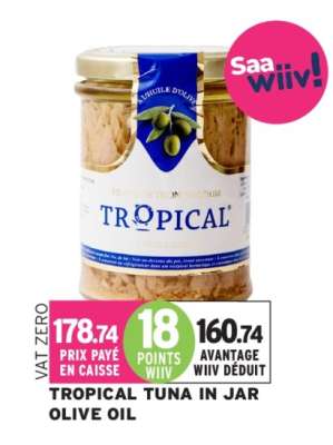 TROPICAL TUNA IN JAR OLIVE OIL