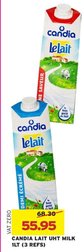 CANDIA LAIT UHT MILK 1LT (3 REFS)