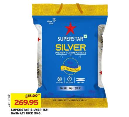 SUPERSTAR SILVER 1121 BASMATI RICE 5KG