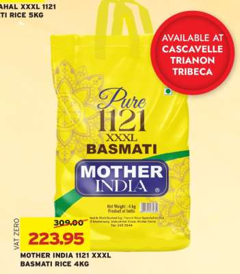 MOTHER INDIA 1121 XXXL BASMATI RICE 4KG
