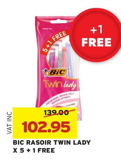 BIC RASOIR TWIN LADY X 5 + 1 FREE