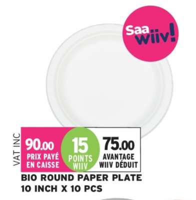 BIO ROUND PAPER PLATE 10 INCH X 10 PCS