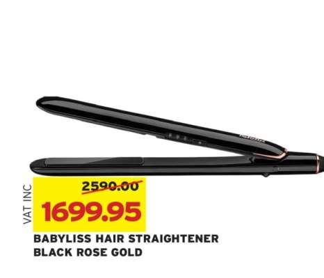 BABYLISS HAIR STRAIGHTENER BLACK ROSE GOLD