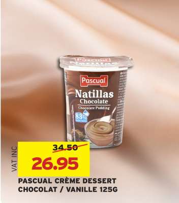 PASCUAL CREME DESSERT CHOCOLAT / VANILLE 125G