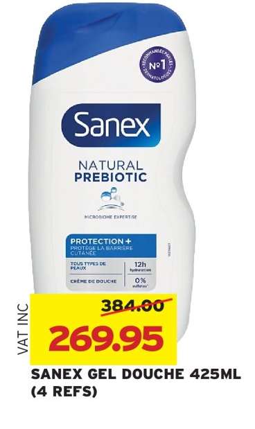 SANEX GEL DOUCHE 425ML (4 REFS)