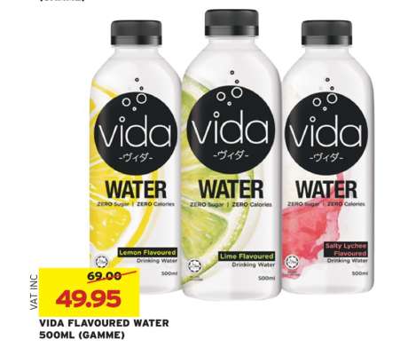 VIDA FLAVOURED WATER 500ML (GAMME)