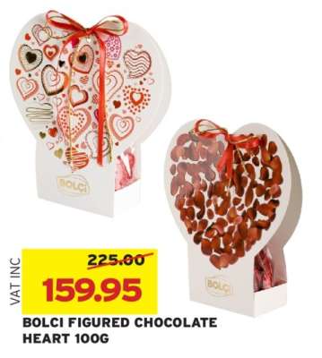 BOLCI FIGURED CHOCOLATE HEART 100G