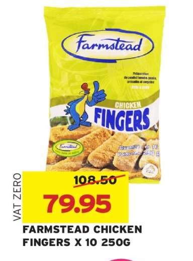 FARMSTEAD CHICKEN FINGERS X 10 250G