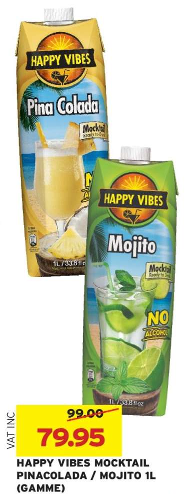HAPPY VIBES MOCKTAIL PINACOLADA / MOJITO 1L (GAMME)