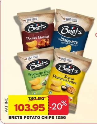BRETS POTATO CHIPS 125G