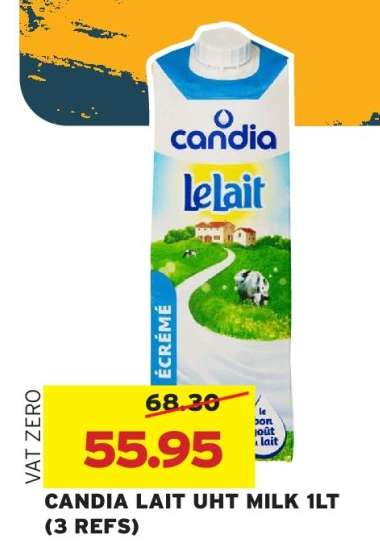 CANDIA LAIT UHT MILK 1LT (3 REFS)